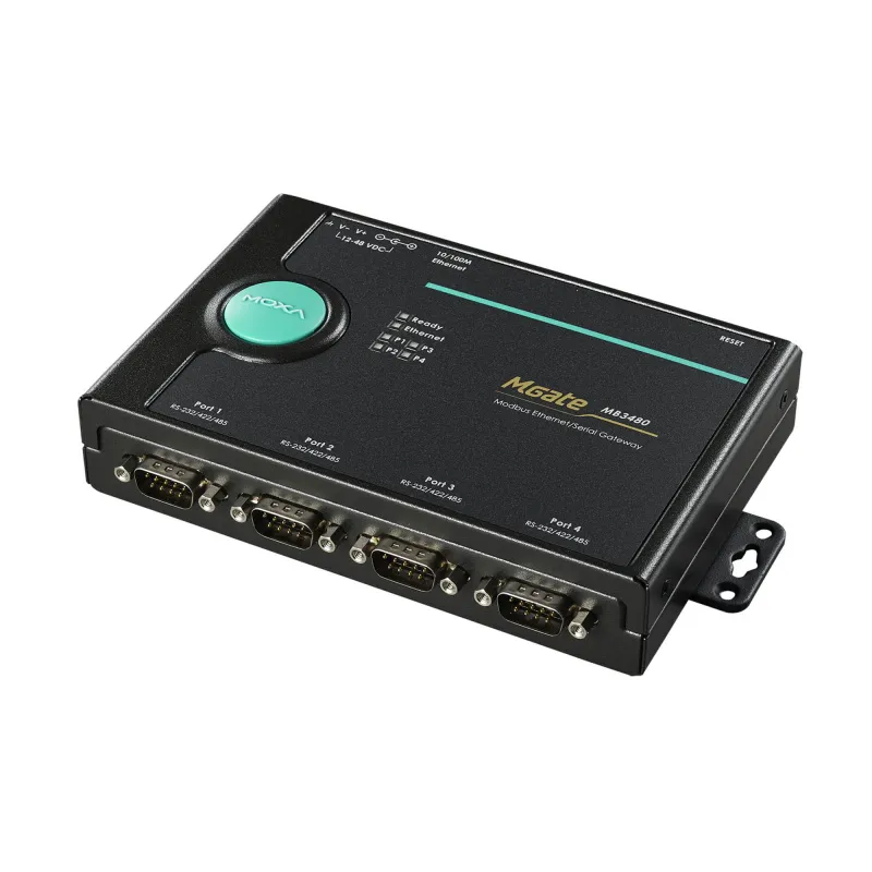MGate MB3480 4-портовый преобразователь Modbus-RTU/ASCII (RS-232/422/485) в Modbus/TCP MOXA 