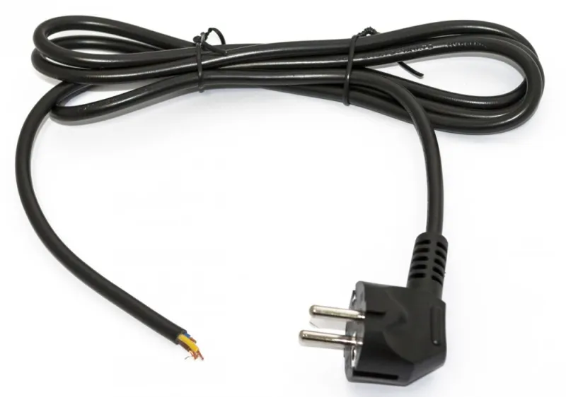 Hyperline PWC-SHM-OE-1.8-BK Кабель с вилкой Schuko (open end), длиной 1.8м (3x0.75 кв.мм), цвет черный