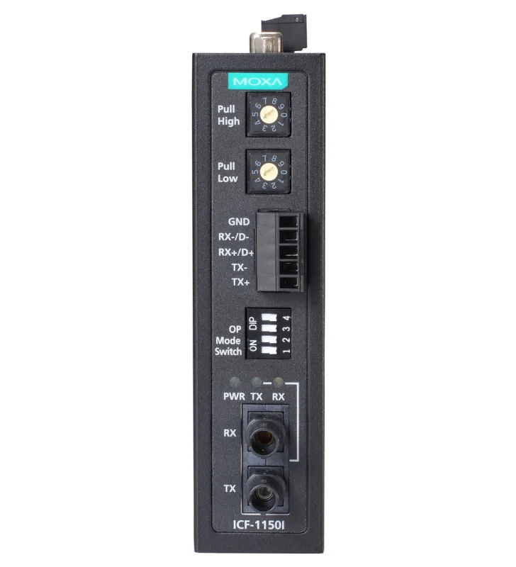 MOXA ICF-1150-S-ST Преобразователь RS-232 и RS-422/485 в одномодовое оптоволокно в промышленном исполнении