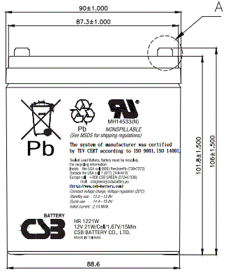 CSB HR 1221W F2 Аккумуляторная батарея (12В 21 Вт/Эл)